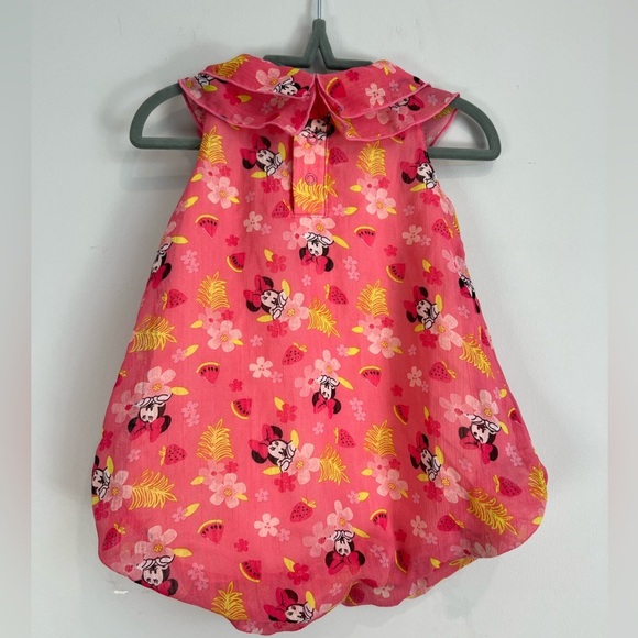 Disney Baby Minnie Mouse Strawberry Watermelon Pink Romper Summer 0-3M Girl - Picture 2 of 7